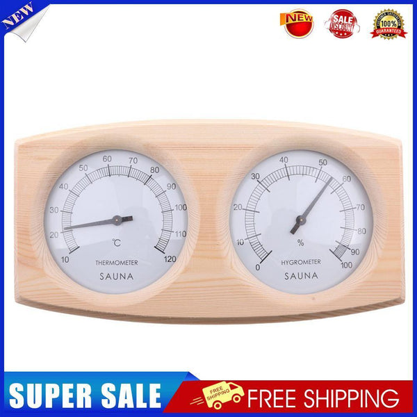 Wooden Sauna Room Humidity Meter Gauge Bathroom Temperature Hygrometer