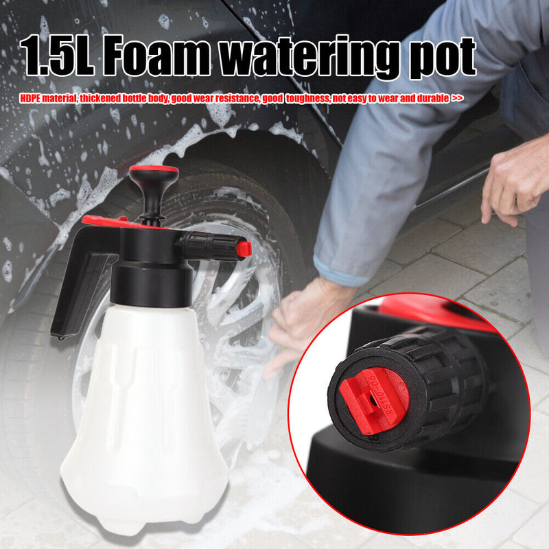 1.5L Handheld Car Wash Foam Sprayer with Atomizing Nozzle Manual Pressure