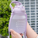 1300ml Large Capacity Cute Water Bottle Plastic Straw Water Cup (Purple)