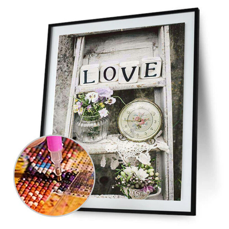 5D DIY Full Drill Diamond Painting LOVE Cross Stitch Embroidery Craft Rhinestone