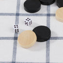 30pcs Wooden Draughts Checkers Backgammon Chess Pieces 2 Dice for Kid Board
