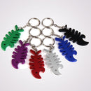Fishbone Shaped Aluminium Alloy Bottle Opener Anodized Keychains Newly