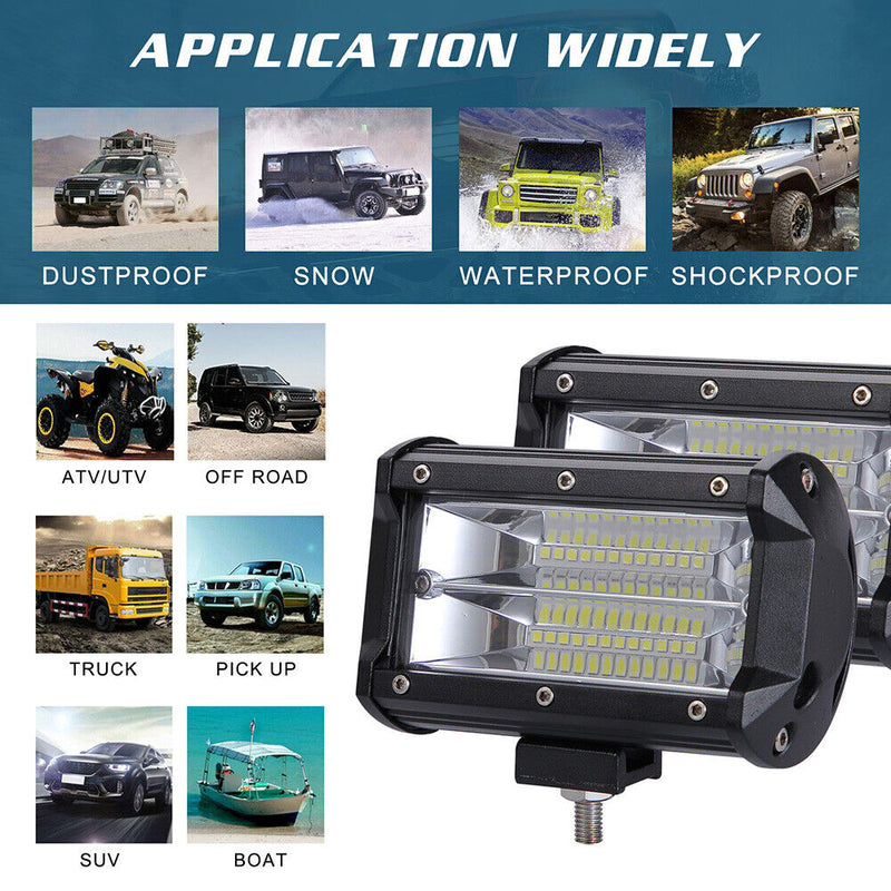 Generic 5"" 2 Row 72W LED Work Light f? Offroad driving light f? Car -
