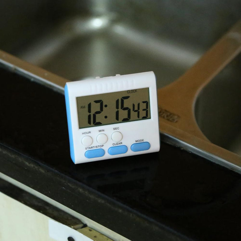 5pcs Multi-function Electric LCD Digital Kitchen Timer Alarm (Blue)