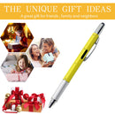 Multitool Tech Pen Screwdriver Pen & Ruler Levelgauge Ballpoint (Yellow)