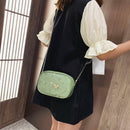 Lace Flower Shoulder Handbags Women Chain PU Leather Crossbody Bags (Green)