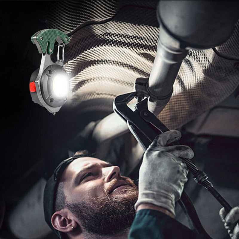 Multi-function COB LED Flashlight Rechargeable Keychain Camping Emergency Light