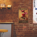 Retro Dragon Reading Book Metal Painting for Bar Pub Tin Plaques Wall Sign