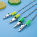 Napkin Holder Dental Lab Bib Crocodile Clips Flexible Metal Ball Chain  Newly