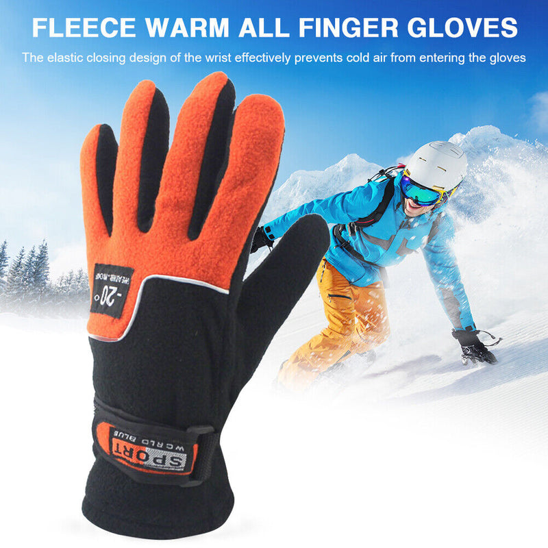 1 Pair Windproof Cycling Warmth Gloves Fleece Gloves Anti-Freeze Thermal Glov