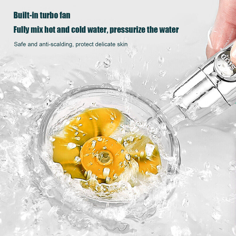 Rotated Rainfall Shower Head High Pressure Water Save Shower Head (Yellow) Newly