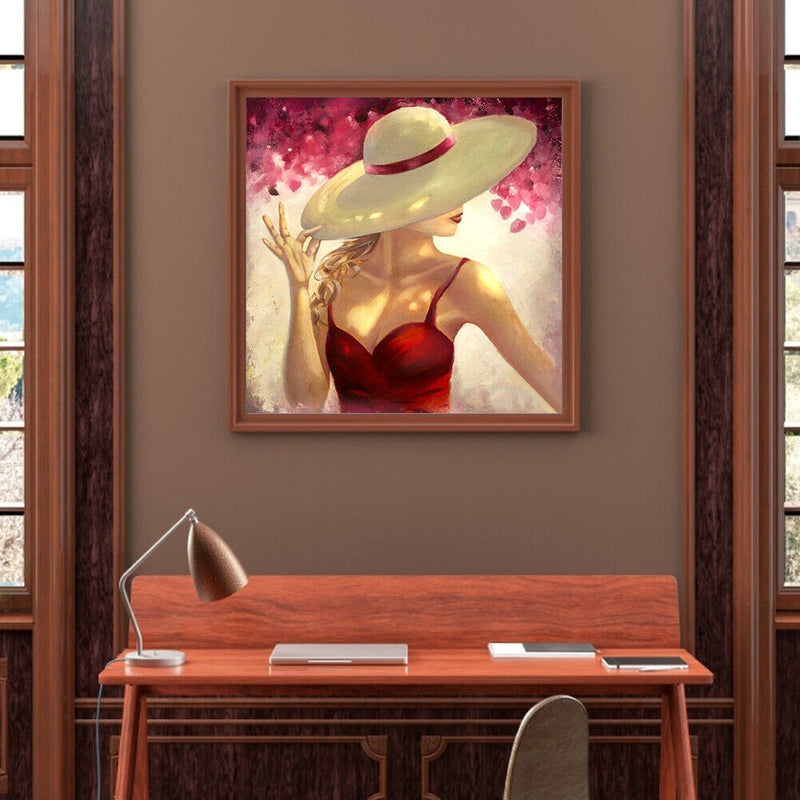 5D DIY Full Round Diamond Painting Modern Girl Mosaic Picture Kit Wall Art Craft