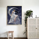 11CT Counted Full Cross Stitch Moon Angel DIY Embroidery Handmade Needlework Art