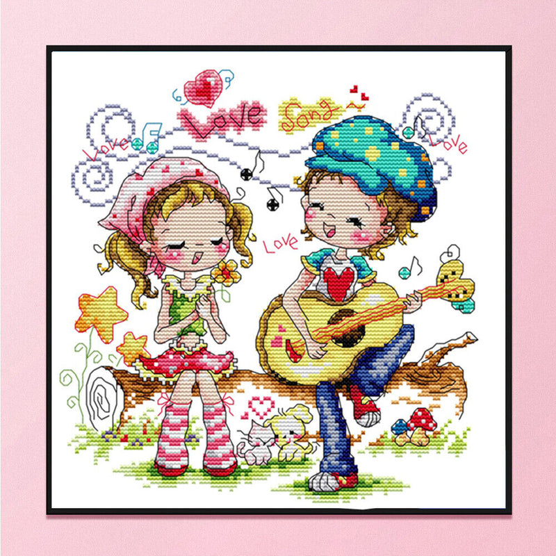 Partial Embroidery Love Song DIY Stamped Canvas 14CT Needlework Sets Home Decor