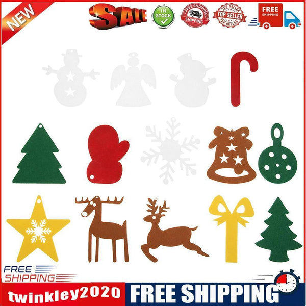 Non-Woven Elk Snowflake Snowman Christmas Tree Pendant Ornaments Xmas Decor