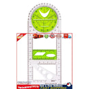 Geometric Ruler Drawing Template Measuring Draft Rulers (Clear Green) Newly