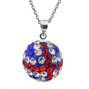 London GB UK British Flag Union Jack Shamballa Beads Pendant Necklace S6H2
