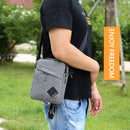 Men Retro Oxford Spinning Shoulder Bag Sports Outdoor Travel Handbag (Grey)