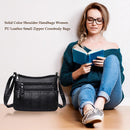 Fashion Solid Color Shoulder Messenger Bags Women PU Leather Crossbody Handbags