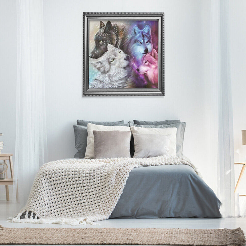 5D DIY Full Drill Diamond Painting Wolves Embroidery Craft Kit Living Room Decor