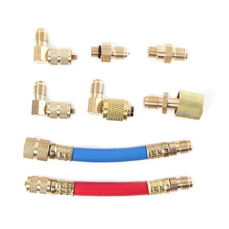 Car A/C Air Conditioning Refrigeration Connector Adapter Hoses R134A R12 Newly