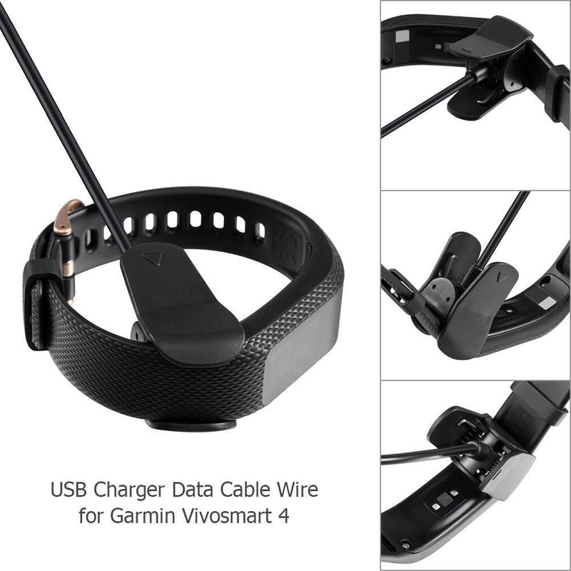 Charging Cradle Clip 1m USB Charger Data Cable Wire for Garmin Vivosmart 4 Newly