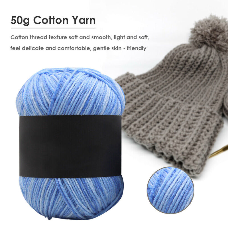 Gradient Color Milk Cotton Yarn Scarf Sweater Crochet Knitting Yarn (E) Newly