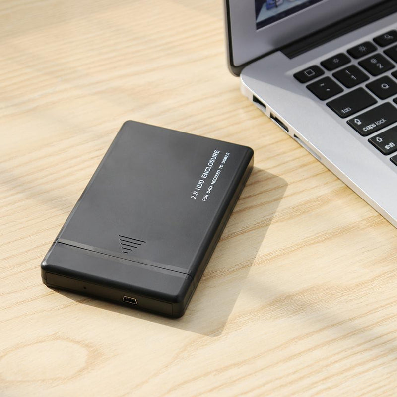 2.5 Inch USB2.0 SATA Hard Disk Drive Box External HDD Enclosure (Black)