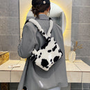 Plush Crossbody Bag Women Winter Fashion Shoulder Fluffy Animal Pattern Handbags