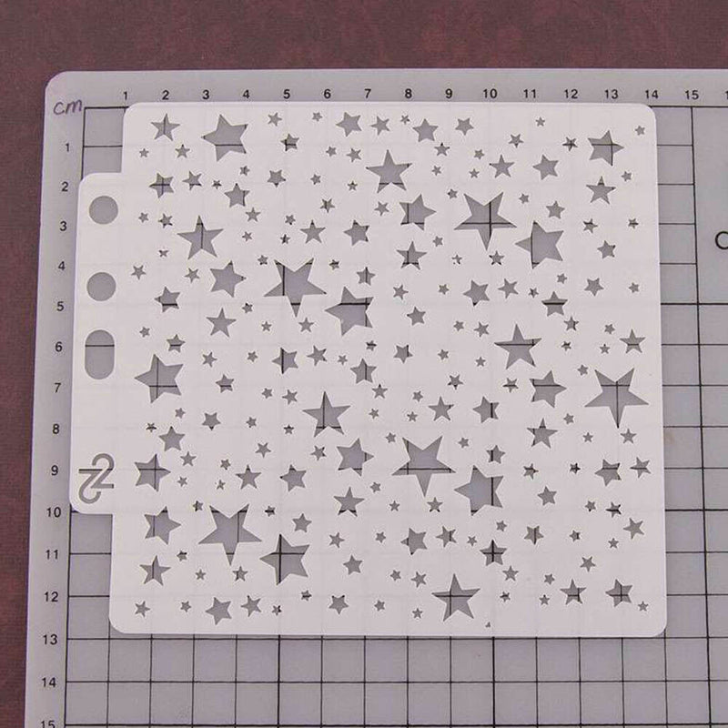 Star Hollow Lace Ruler Embossing Theme Template DIY Photo Album Drawing Tool
