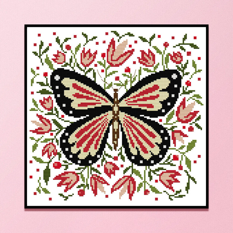 Partial Embroidery Cross Stitch Set Needlework Kit 14CT Butterfly Artwork