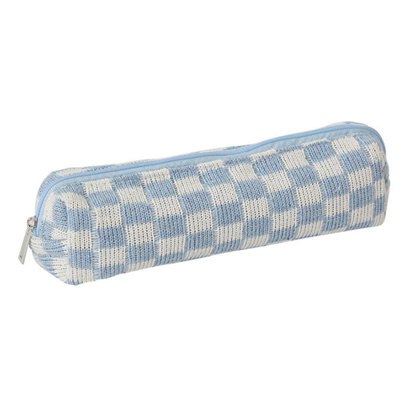 2pcs Makeup Case Knitting Pencil Case Hit Color Makeup Pouch for Weekend Holiday