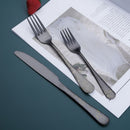 Steel Spoon Fork Knives Kits Complete Dinnerware Set Tableware Cutlery Set