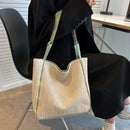 Beach Straw Shoulder Bags Women Large Leather Tote Shopping Handbag (Green)