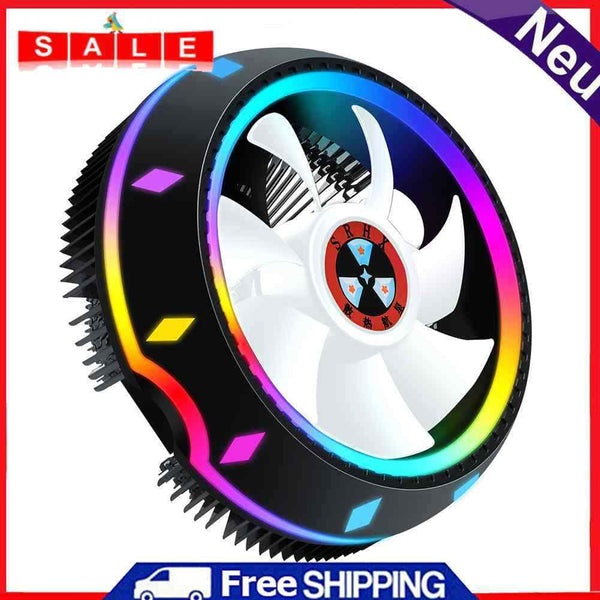 PC Computer Case Fan RGB LED 100mm Silent CPU Cooler for Intel AMD Heatsink