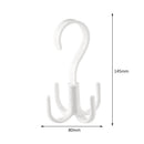 360 Rotation Four Claws Hook Wardrobe Towel Clothes Hanger Racks (White) Newly