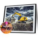 DIY Diamond Painting Kits Full Round Drill Working Excavator Home Decoration Set