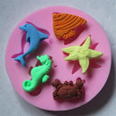 Home Mini DIY Chocolate Sea Cookie Dolphin Silicone Fondant Mold Starfish
