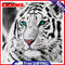 5D DIY Round Drill Diamond Painting White Tiger Kit Rhinestone Drawing Ornaments