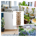 Strawberry Planter Pot Stackable Flowerpots Plants Seedling Holder (Beige) Newly