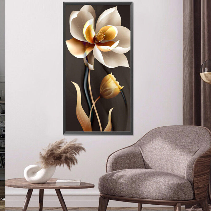 5D DIY Diamond Painting Kits Golden Flowers Full Round Drill Wall Decor Craft