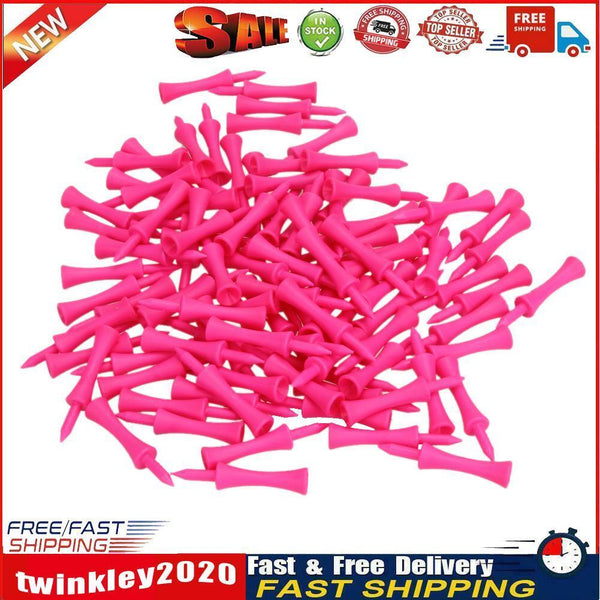 100 Pink Plastic Castle Step Grad Golf Tees up Height 39mm Newly