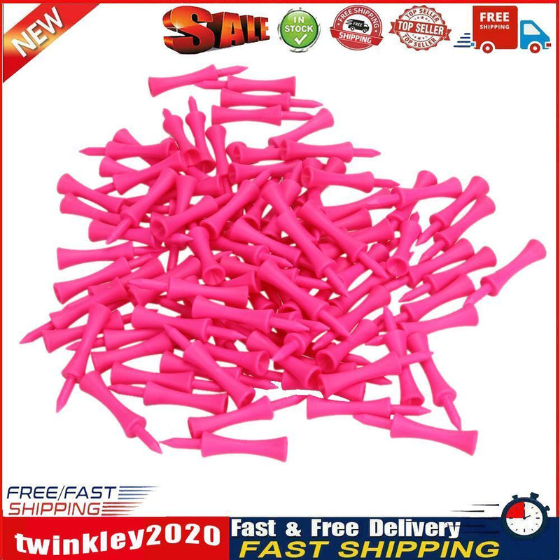 100 Pink Plastic Castle Step Grad Golf Tees up Height 39mm Newly