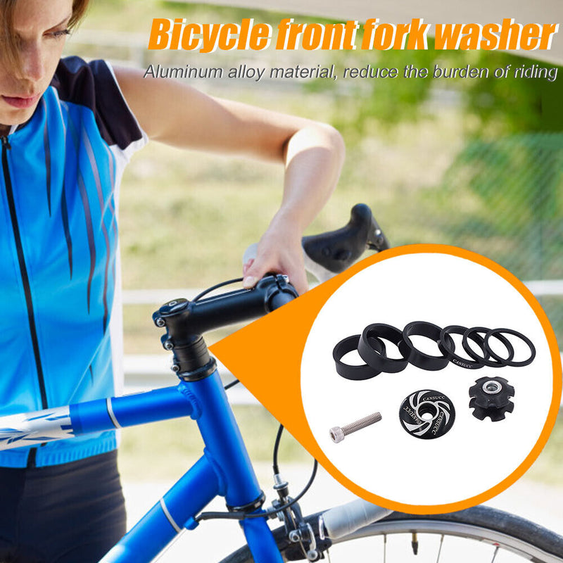 CANSUCC 2 3 5 10mm Aluminum Headset Stem Spacer Fork Washer Cap for Road Bi