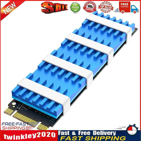 M.2 SSD Heatsink Cooler Thermal Pads for NGFF PCIE NVME Radiator (Blue) Newly