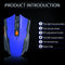 USB Wireless Mouse 1600DPI Adjustable Receiver 2.4GHz Mice for PC (Blue)