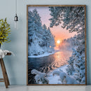 Diamond Painting Snow Scene Full Round Drill Rhinestone Picture