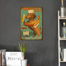 Wall Mounted Puppy Metal Signs Retro Pub Bar Door Hanging Rectangle Iron Sheet