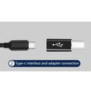 USB Type C to USB B Adapter for Printer MIDI Controller (Black Straight)