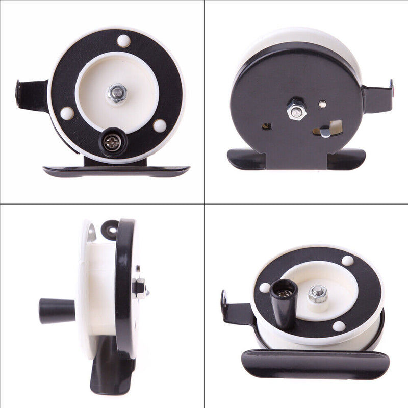 Ice Fishing Mini Pole Line Reel Rods Shrimp Metal Steel Lightweight Porta